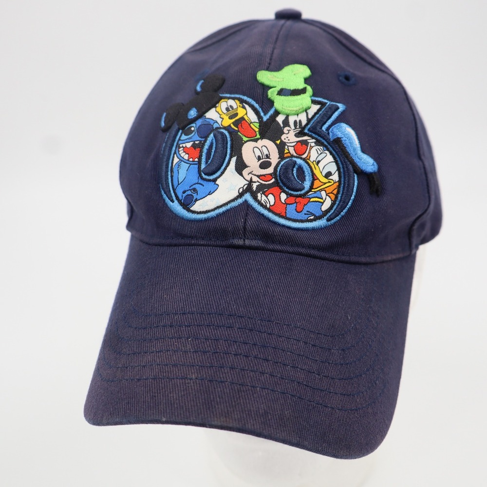 Disney Parks 2006 Navy Blue Mickey Mouse Stitch Friends Embroidered Hat Adult